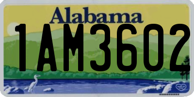 AL license plate 1AM3602