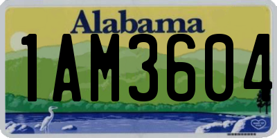 AL license plate 1AM3604