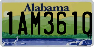 AL license plate 1AM3610