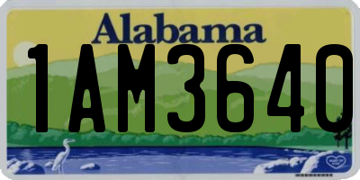 AL license plate 1AM3640