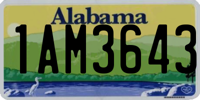 AL license plate 1AM3643