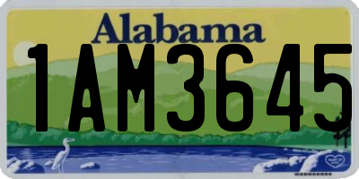 AL license plate 1AM3645
