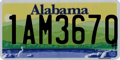 AL license plate 1AM3670