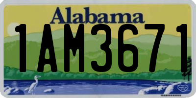 AL license plate 1AM3671