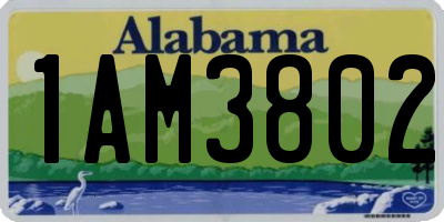 AL license plate 1AM3802