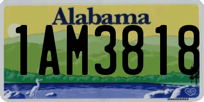 AL license plate 1AM3818