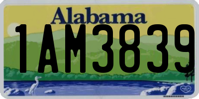 AL license plate 1AM3839