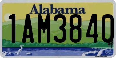 AL license plate 1AM3840