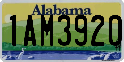 AL license plate 1AM3920