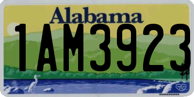 AL license plate 1AM3923