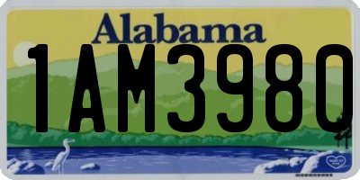AL license plate 1AM3980