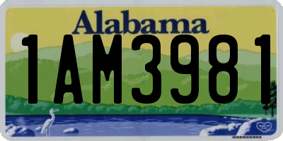 AL license plate 1AM3981
