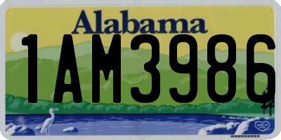 AL license plate 1AM3986