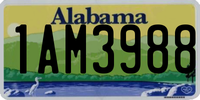 AL license plate 1AM3988