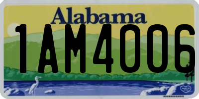 AL license plate 1AM4006