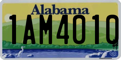 AL license plate 1AM4010