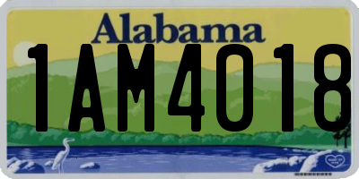 AL license plate 1AM4018