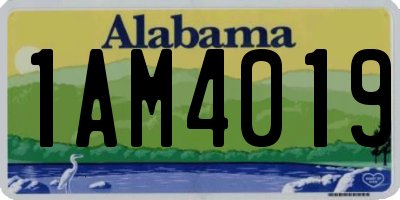 AL license plate 1AM4019