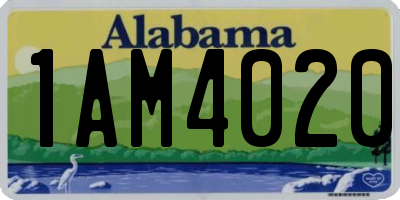 AL license plate 1AM4020