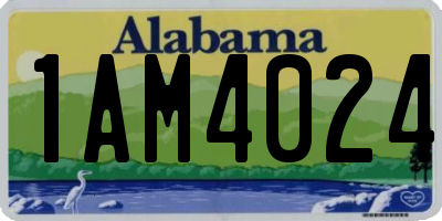 AL license plate 1AM4024