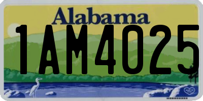 AL license plate 1AM4025