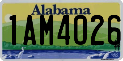 AL license plate 1AM4026