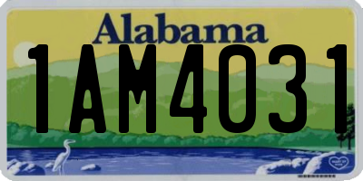 AL license plate 1AM4031