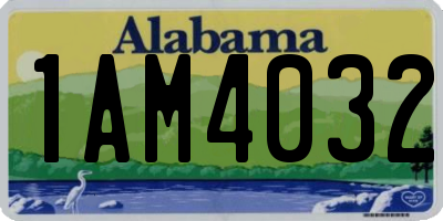AL license plate 1AM4032
