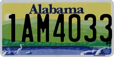AL license plate 1AM4033