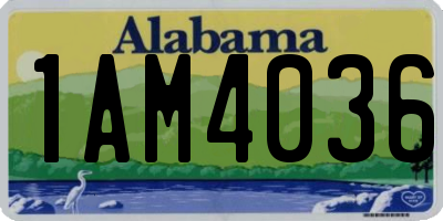 AL license plate 1AM4036