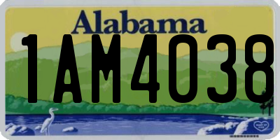 AL license plate 1AM4038