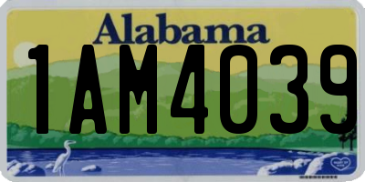 AL license plate 1AM4039