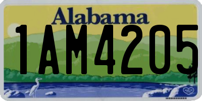 AL license plate 1AM4205