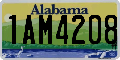 AL license plate 1AM4208