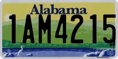 AL license plate 1AM4215