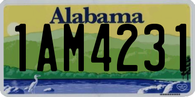 AL license plate 1AM4231