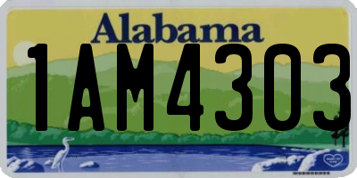 AL license plate 1AM4303