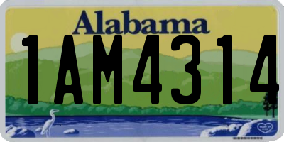 AL license plate 1AM4314