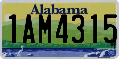 AL license plate 1AM4315