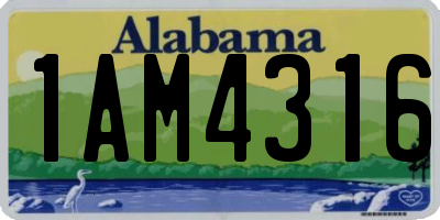 AL license plate 1AM4316