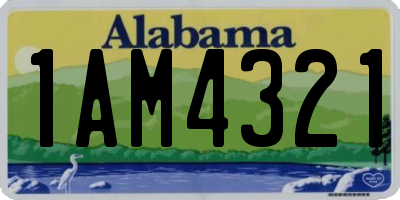 AL license plate 1AM4321