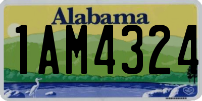 AL license plate 1AM4324