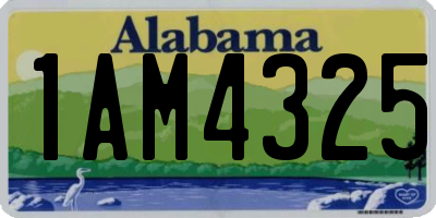 AL license plate 1AM4325