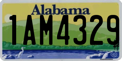 AL license plate 1AM4329