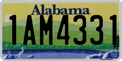 AL license plate 1AM4331