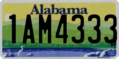 AL license plate 1AM4333