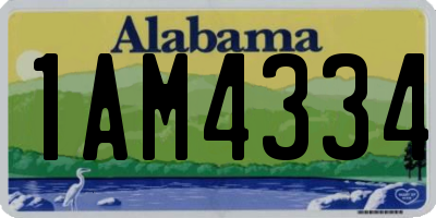AL license plate 1AM4334