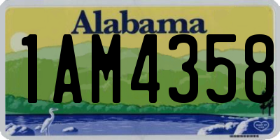 AL license plate 1AM4358