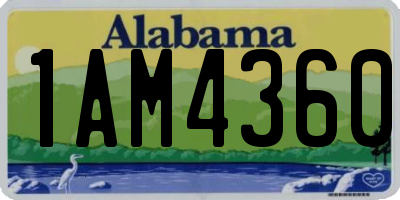 AL license plate 1AM4360