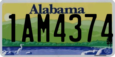 AL license plate 1AM4374